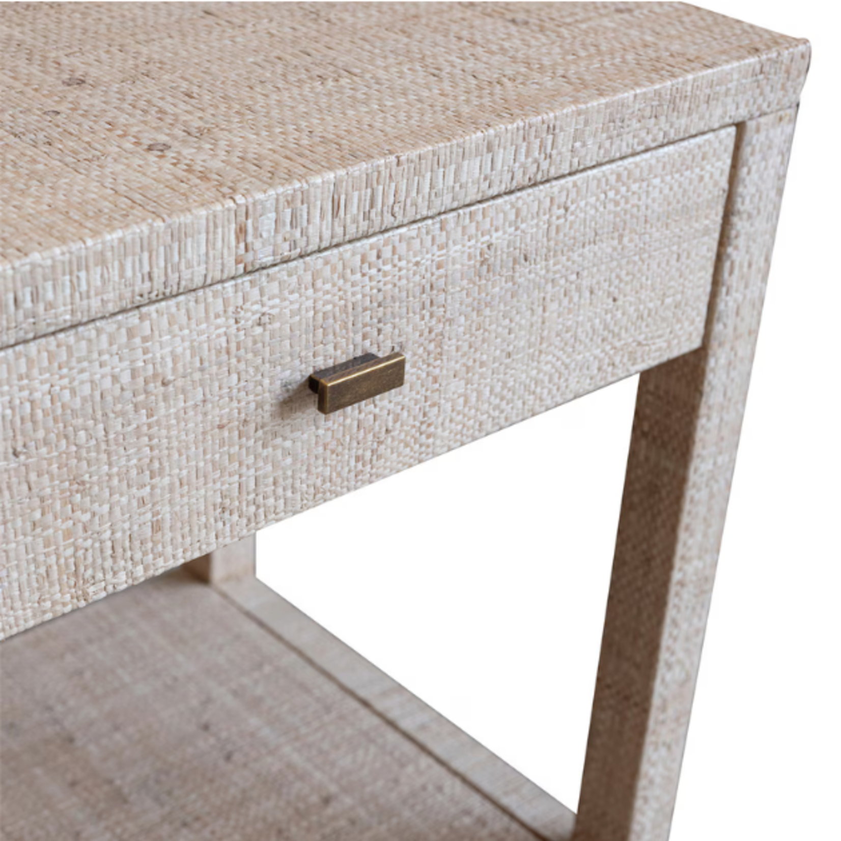Outside The Box 24x19x26 Set Of 2 Gia Hand Crafted Natural Raffia Wrapped  1 Drawer Nightstand