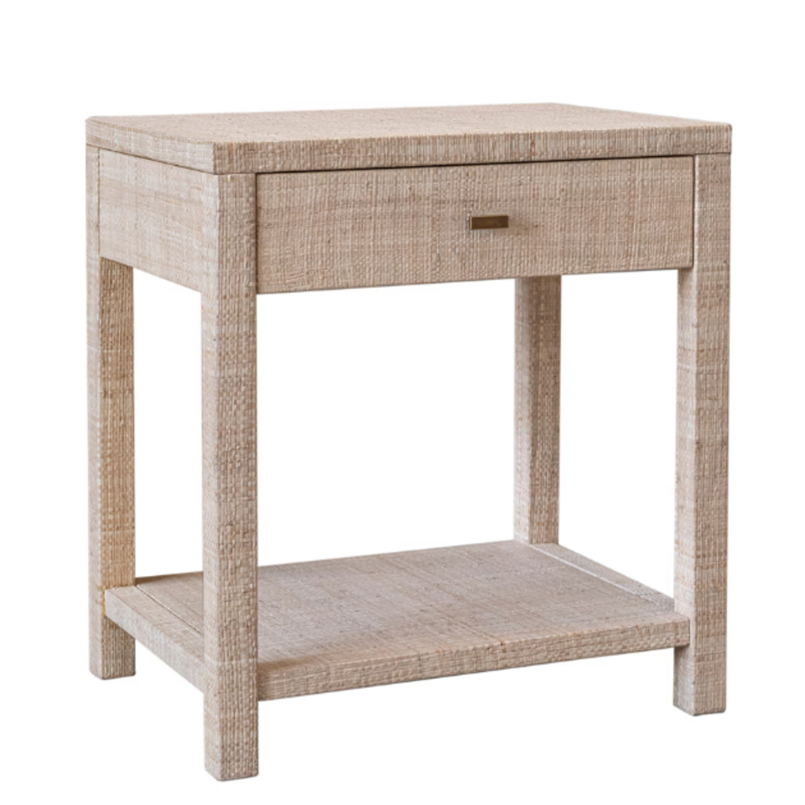 Outside The Box 24x19x26 Set Of 2 Gia Hand Crafted Natural Raffia Wrapped  1 Drawer Nightstand