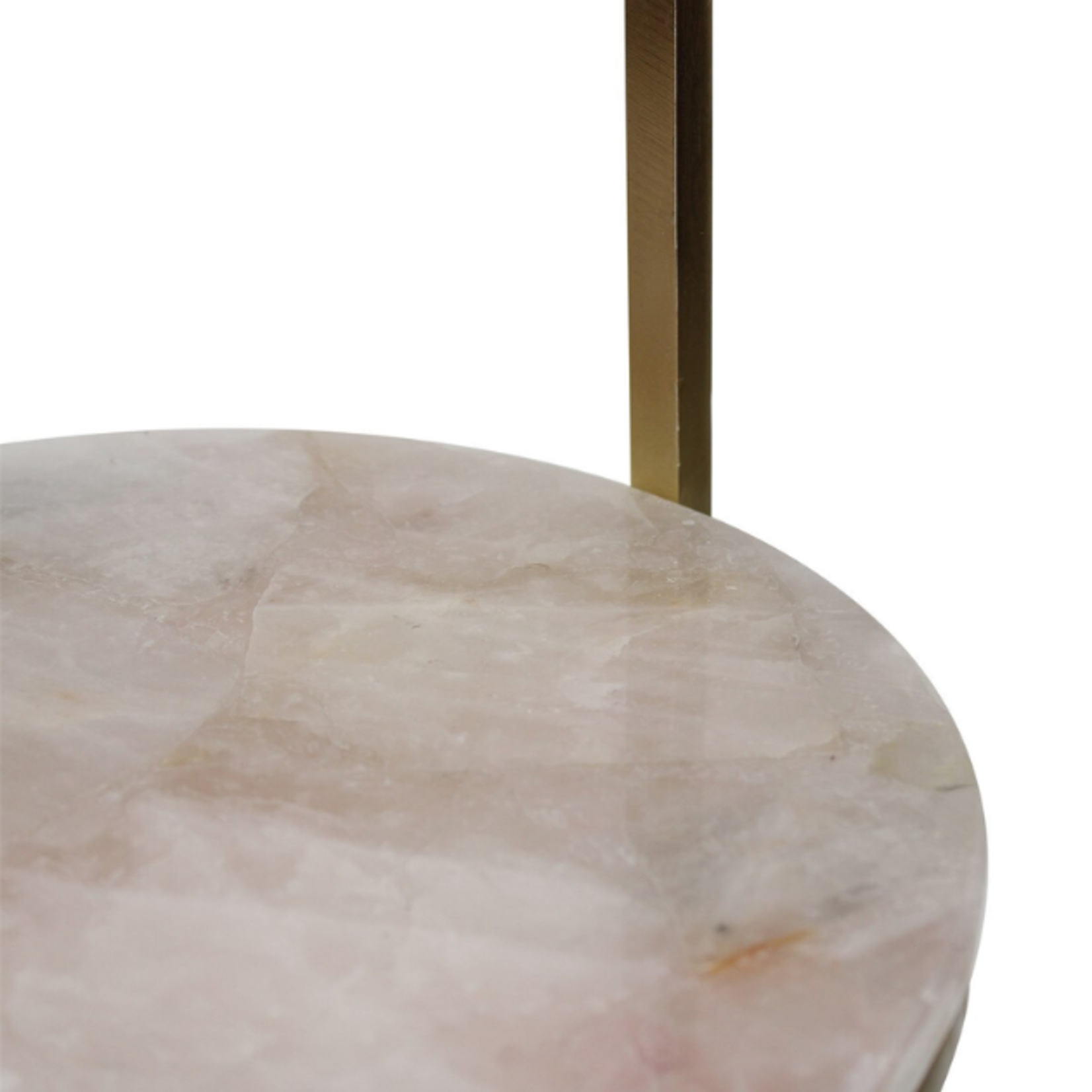 Outside The Box 10x30 Pink Agate Antique Brass Cocktail / Side Table
