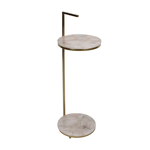 Outside The Box 10x30 Pink Agate Antique Brass Cocktail / Side Table