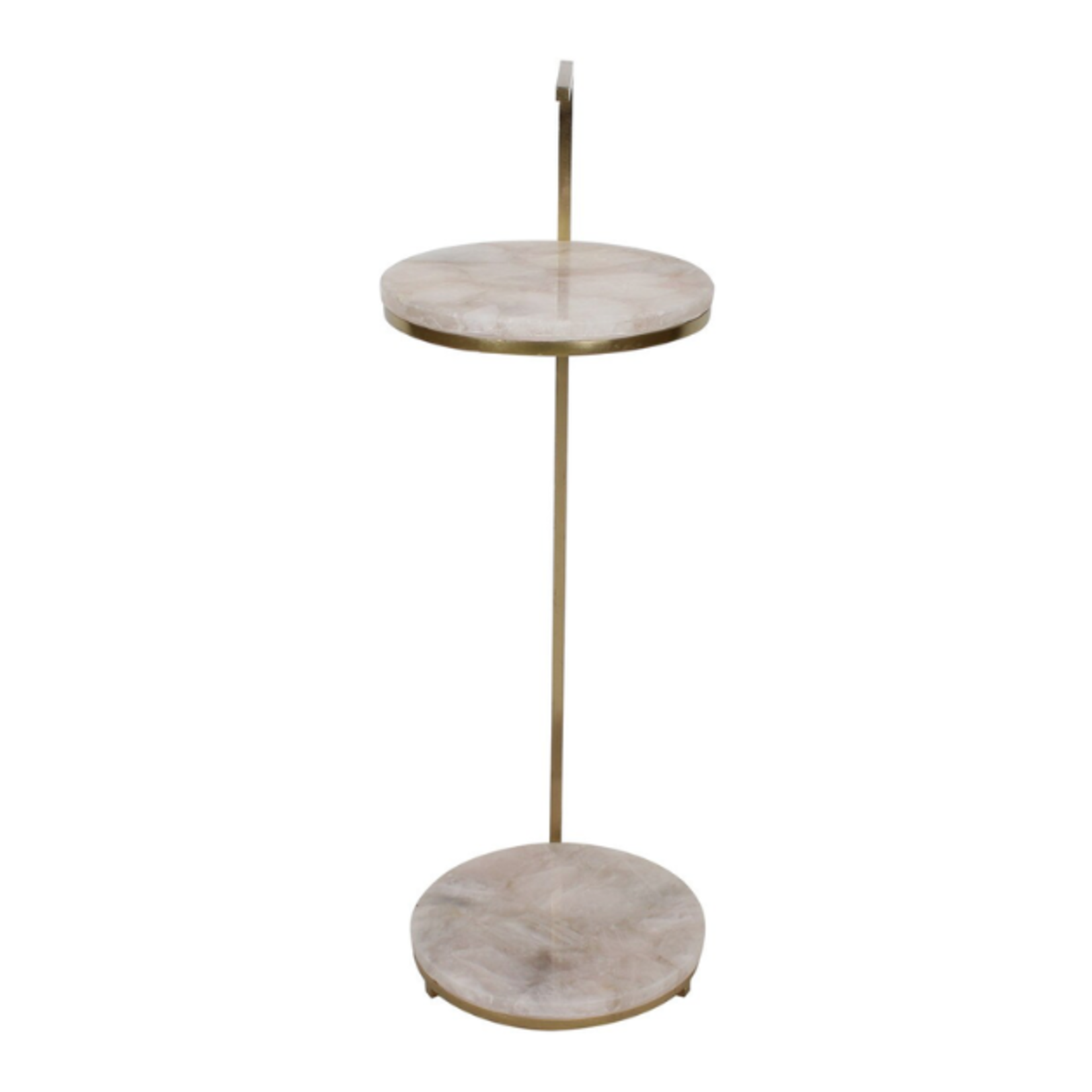 Outside The Box 10x30 Pink Agate Antique Brass Cocktail / Side Table