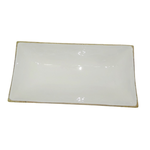 Outside The Box 20" White Enamel Mango Wood Rectangular Tray