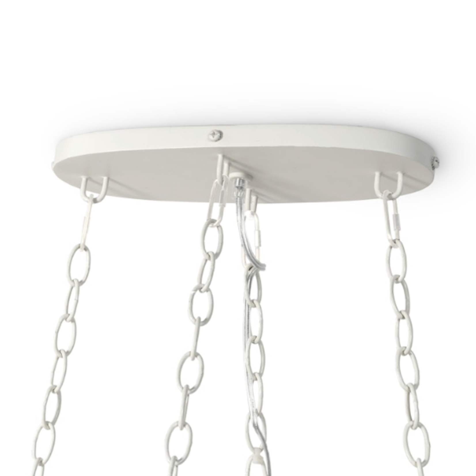 Outside The Box 24" Palecek Selita Coco Bead Hand Sewn Oval Chandelier