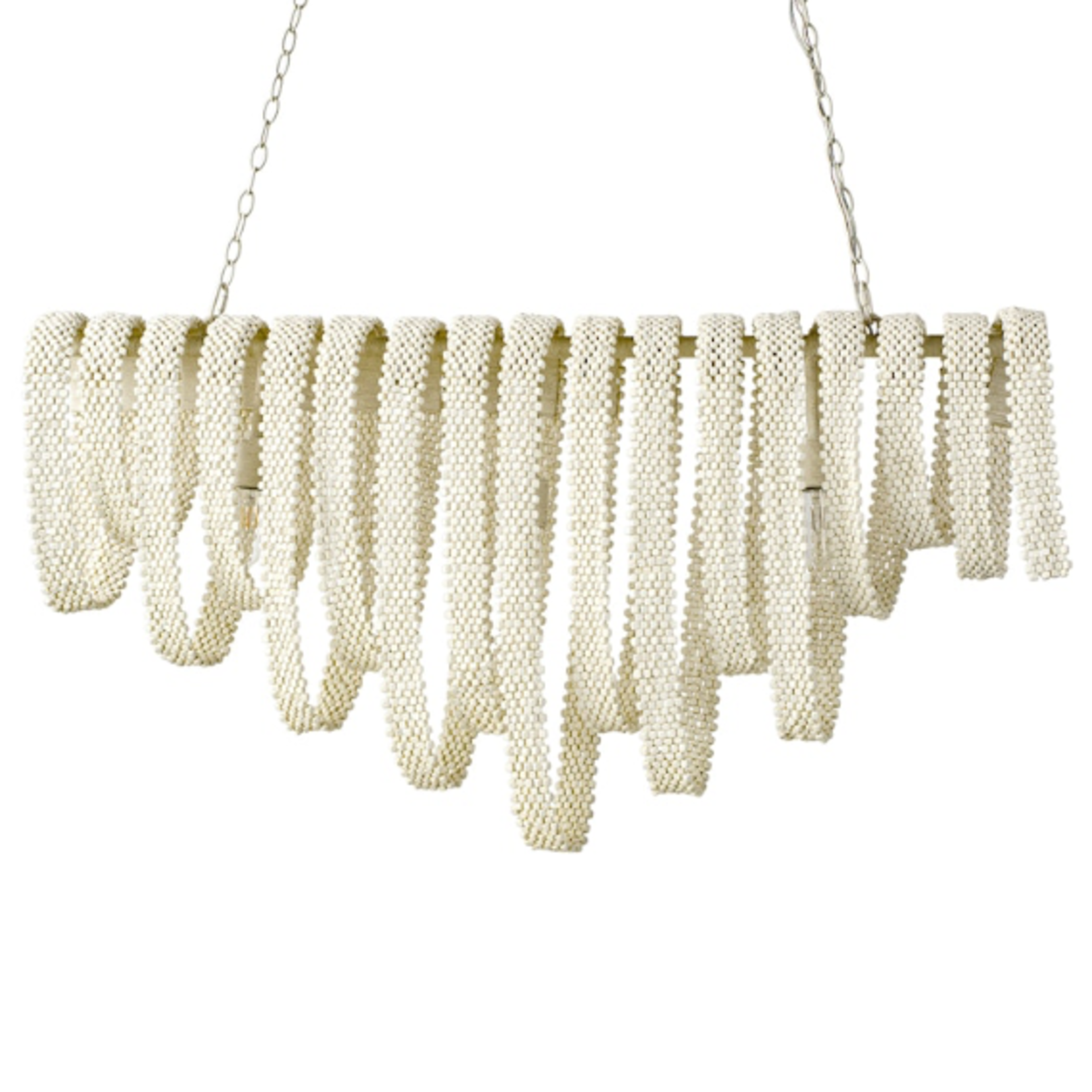 Outside The Box 27" Palecek Raya Hand Sewn Wood Beads Chandelier