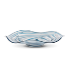 Outside The Box 16" Ocean Swirl Blue Hand Blown Glass Plate