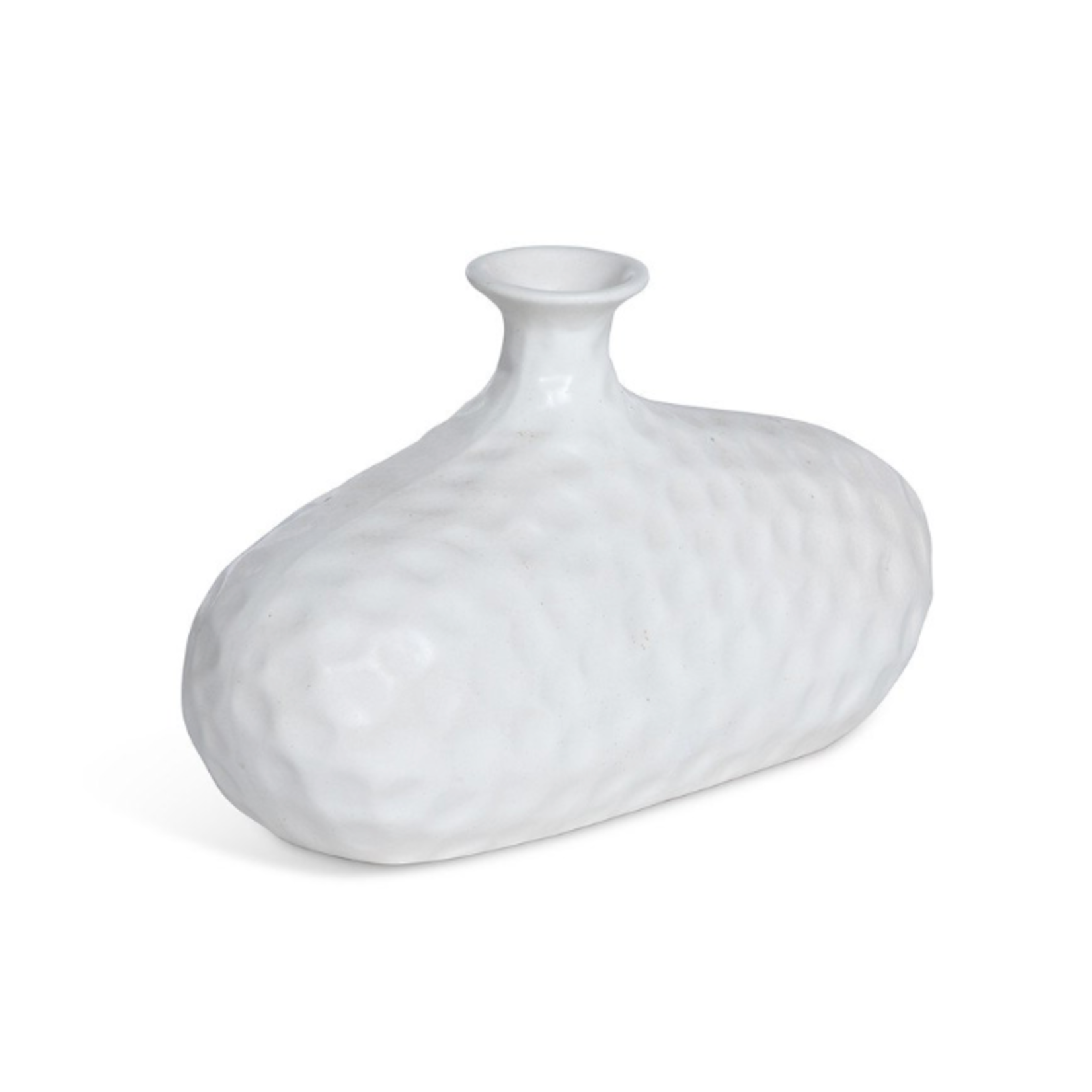 Outside The Box 7" Seri Matte White Stoneware Oval Bud Vase