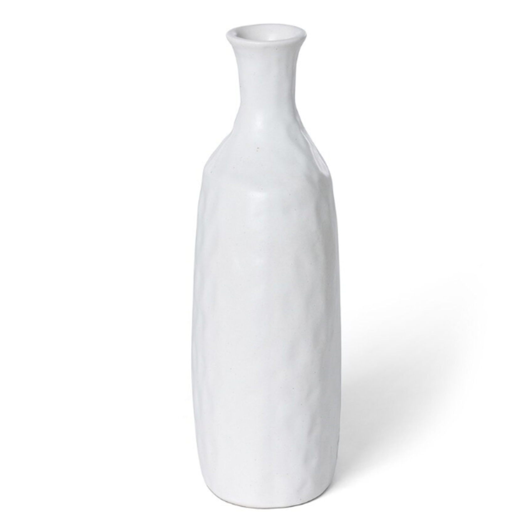 Outside The Box 12" Seri Matte White Stoneware Oval Bud Vase