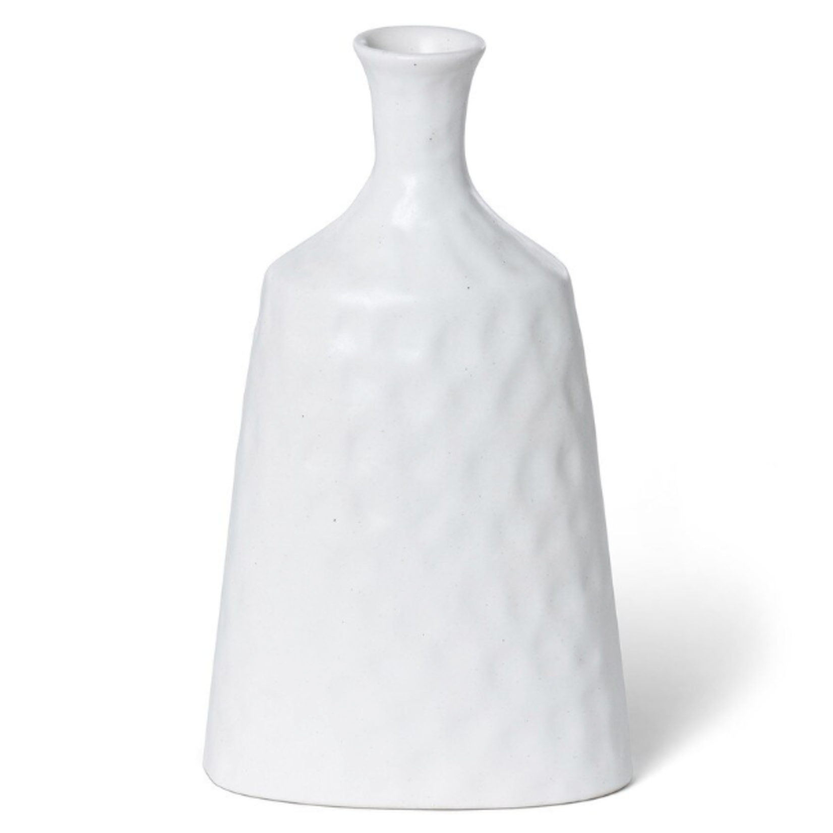 Outside The Box 12" Seri Matte White Stoneware Oval Bud Vase
