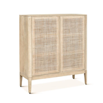 Outside The Box 44x18x50 Casa Blanca White Cane & Mango Wood 2 Door Cabinet