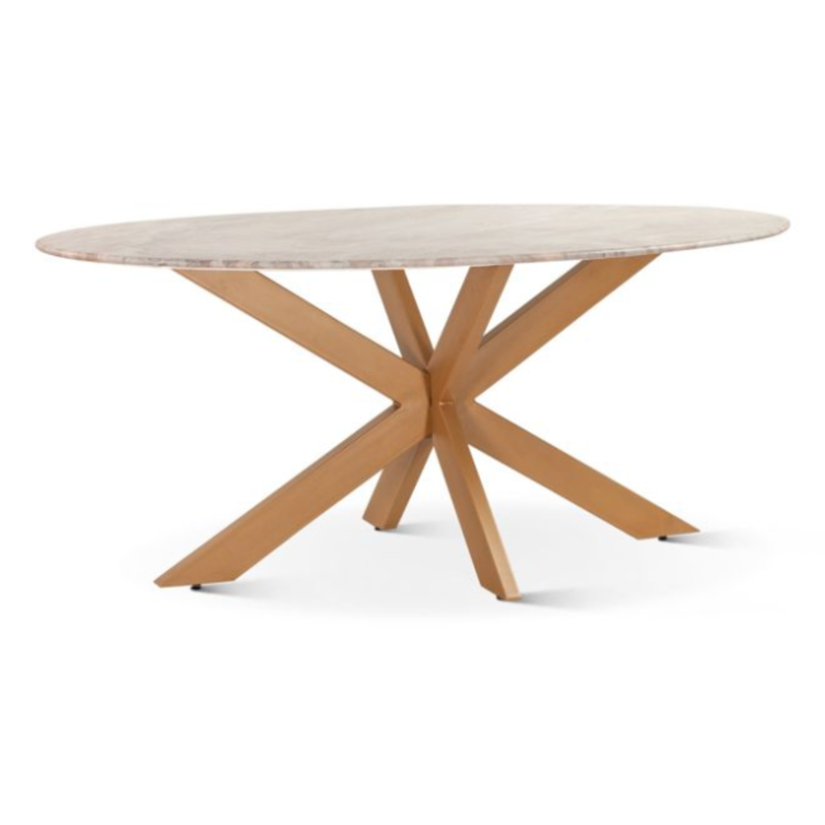 Outside The Box 70x39 Malibu Sawar Marble & Iron Oval Dining Table
