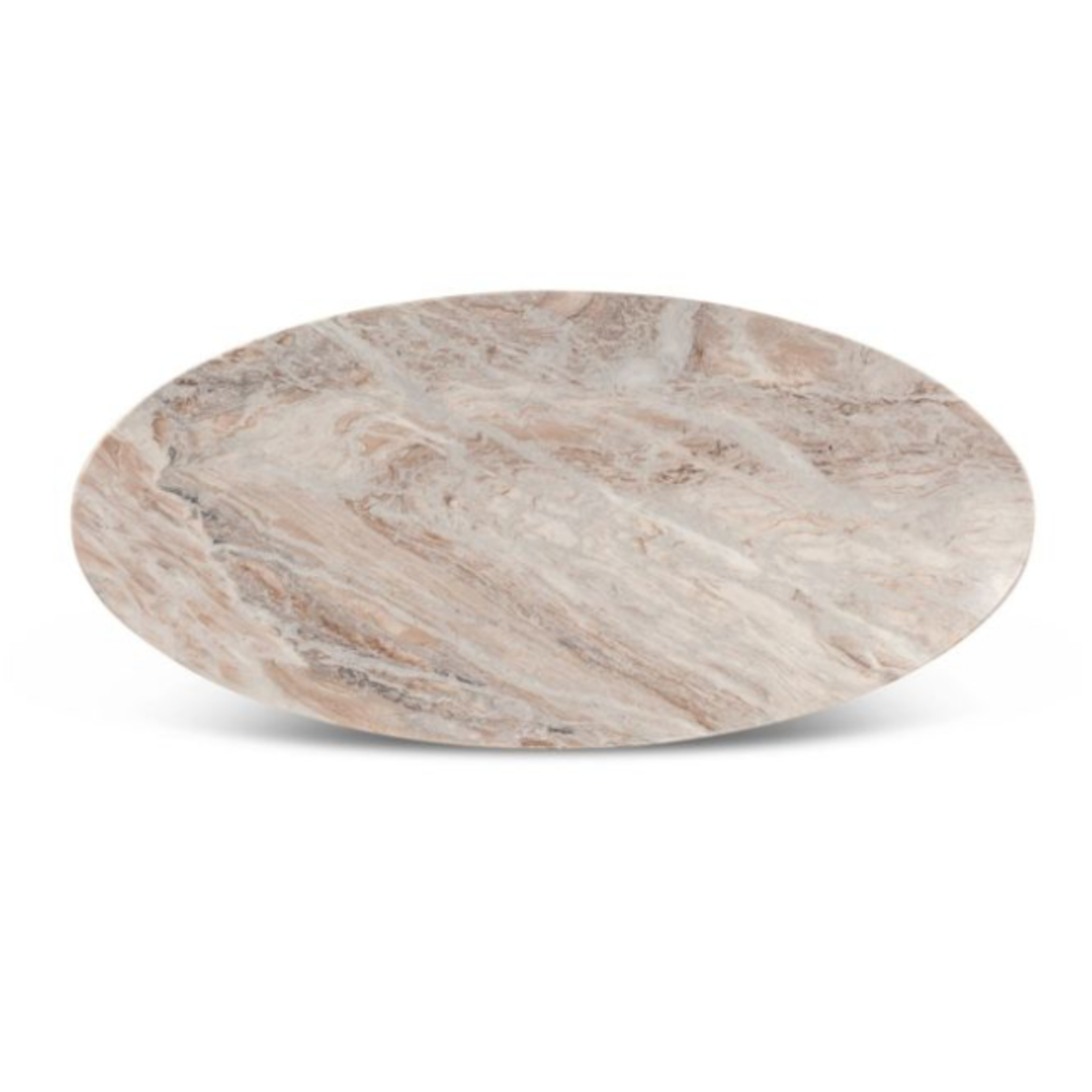 Outside The Box 70x39 Malibu Sawar Marble & Iron Oval Dining Table