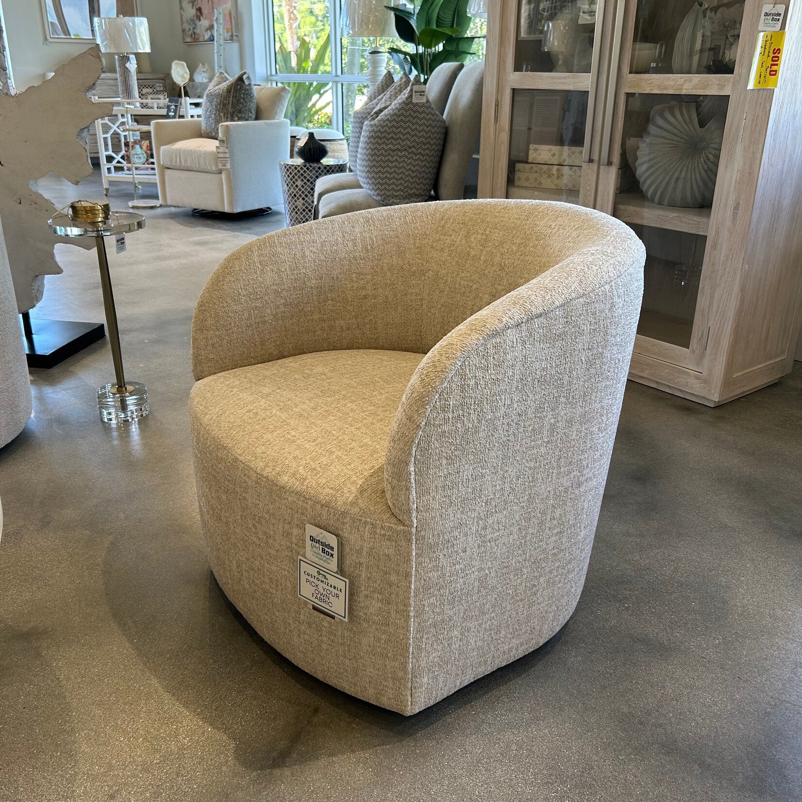 Outside The Box Exhale Amari Natural Performance Poly Upholstered Swivel Chair 1792-1 (QS)