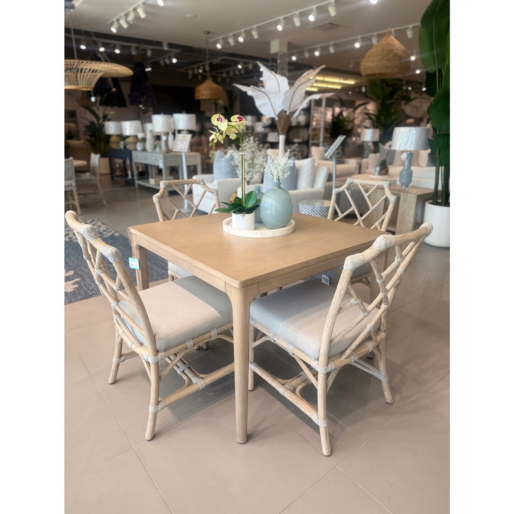 Outside The Box 39x39 Mercury Gray Solid Mango Wood Square Dining Table