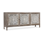 Outside The Box 80x18x35 Hooker Furniture Hand Carved Mango Wood 3 Door Console