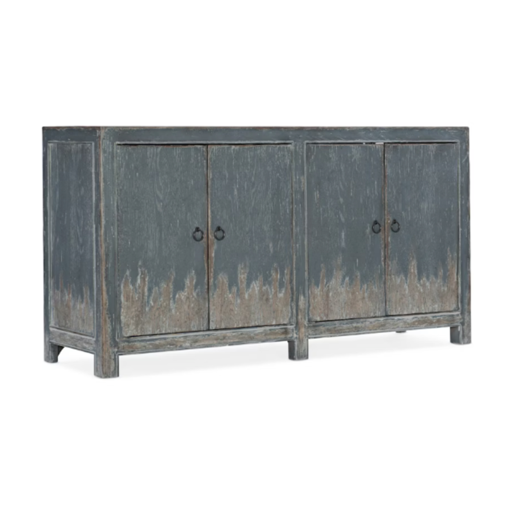 Outside The Box 60x18x32 Hooker Furniture Boheme Blue Salvator Distressed 4 Door Entertainment Console