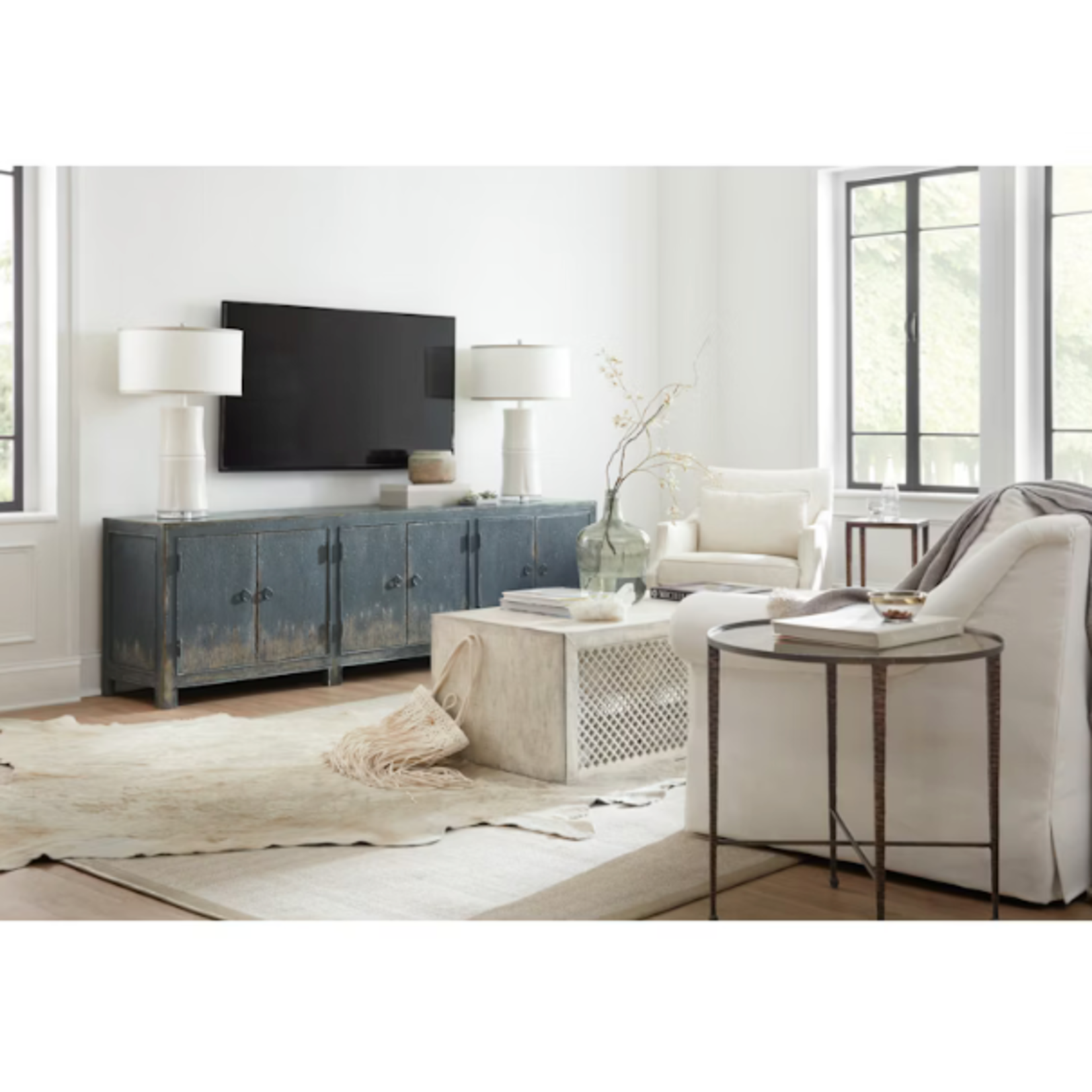 Outside The Box 89x18x28 Hooker Furniture Boheme Salvator Distressed 6 Door Entertainment Console