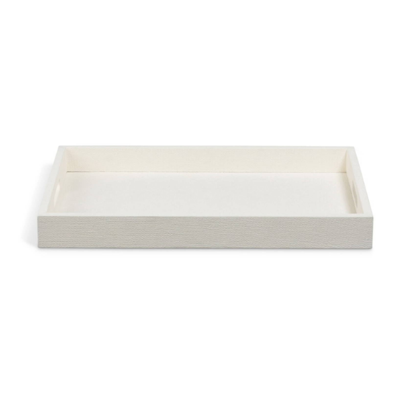 Outside The Box 20x14 Hampton Shore Raffia Wrapped Serving Tray In Silk Linen