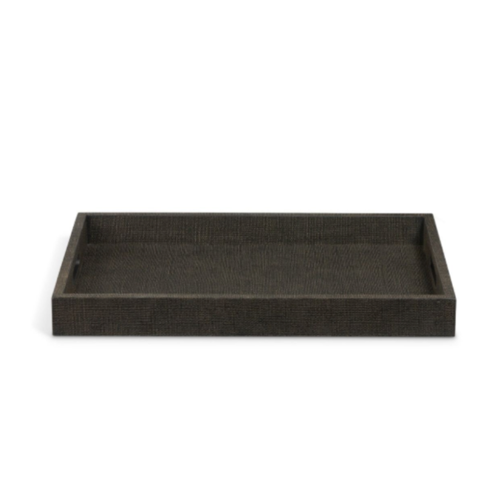 Outside The Box 20x14 Hampton Shore Raffia Wrapped Serving Tray In Seal Brown
