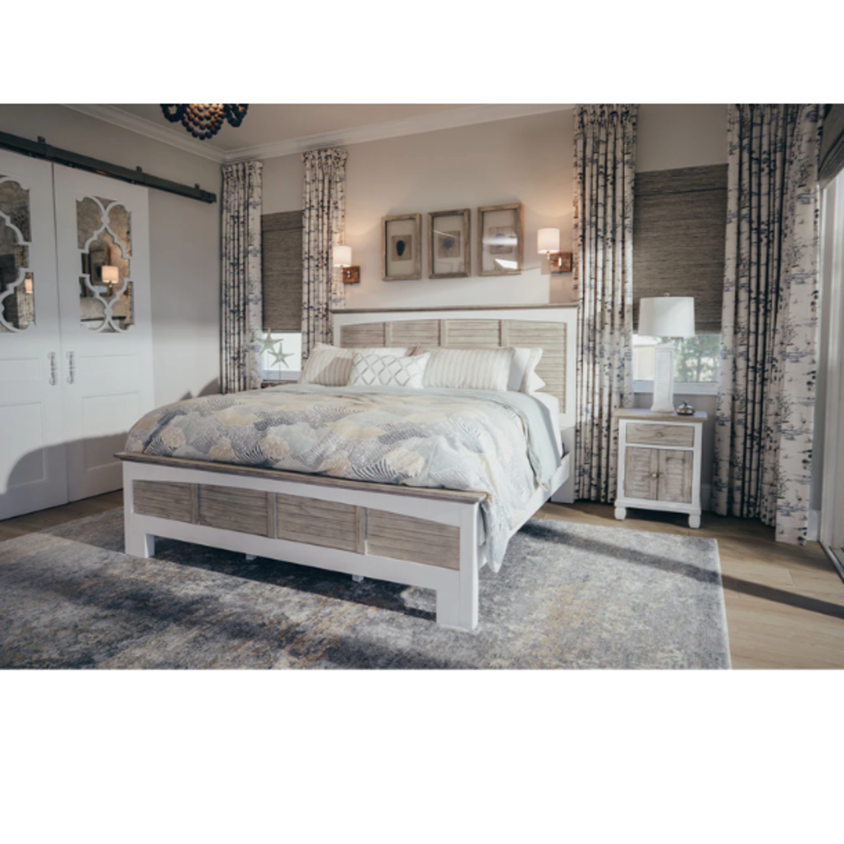 Outside The Box 67x80x57 Islamorada Gray Mindi Wood Distressed Queen Bed