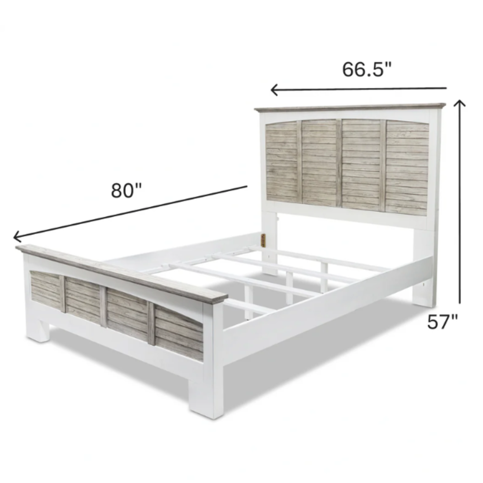 Outside The Box 67x80x57 Islamorada Gray Mindi Wood Distressed Queen Bed