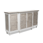 Outside The Box 72x17x36 Islamorada Gray Mindi Wood 4 Door Credenza