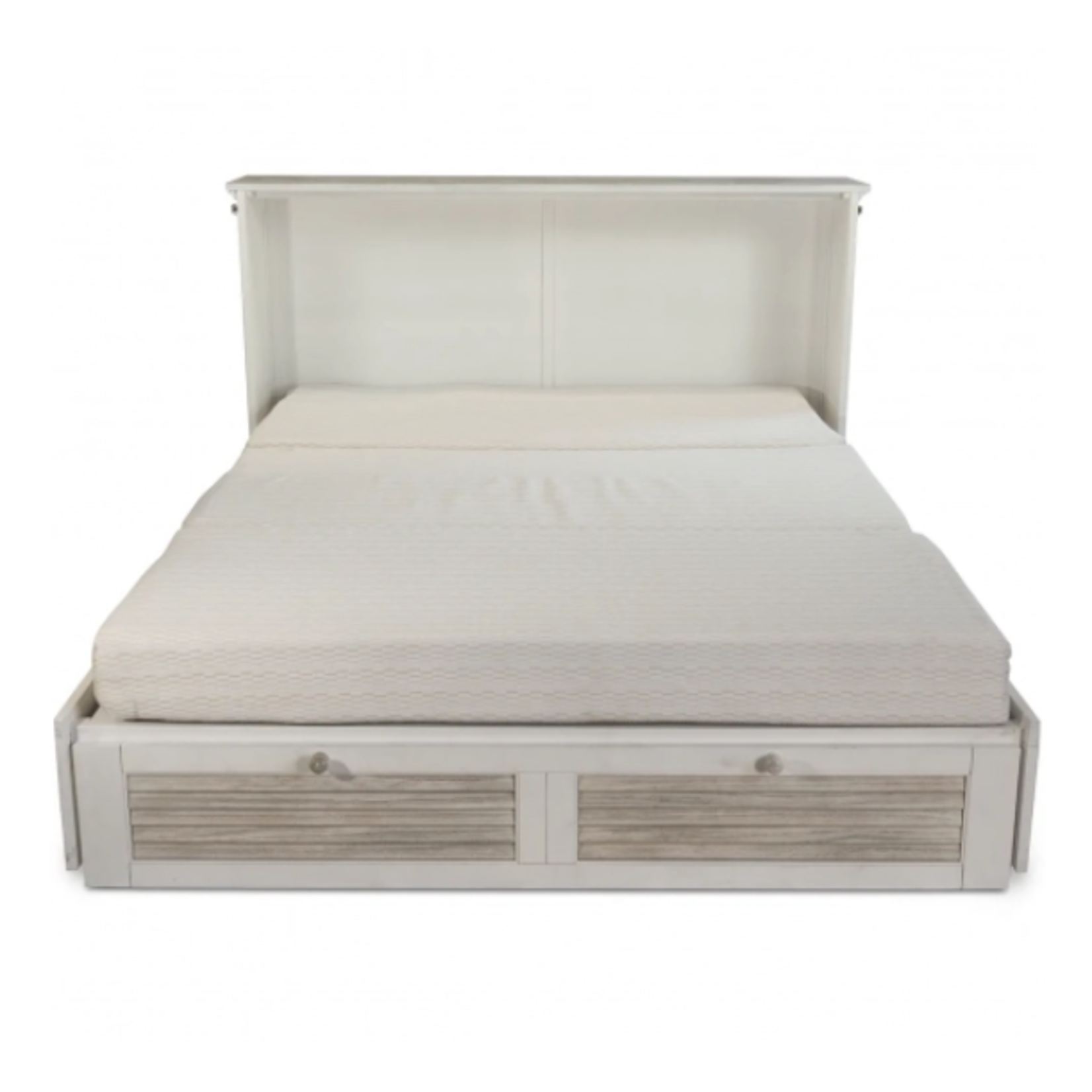 Outside The Box 65x25x40 Islamorada Gray Mindi Wood & 6" Memory Foam Mattress Murphy Bed