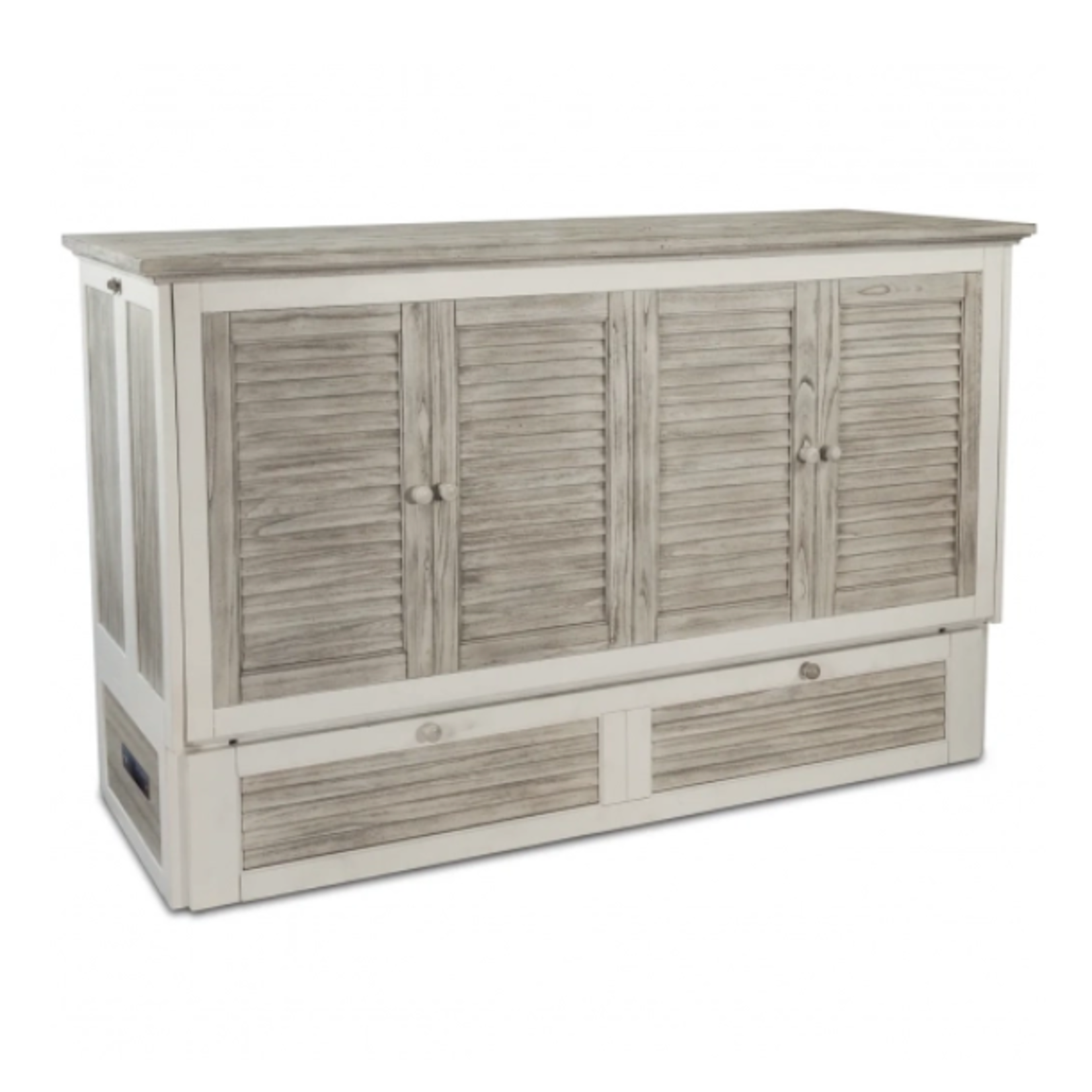 Outside The Box 65x25x40 Islamorada Gray Mindi Wood & 6" Memory Foam Mattress Murphy Bed