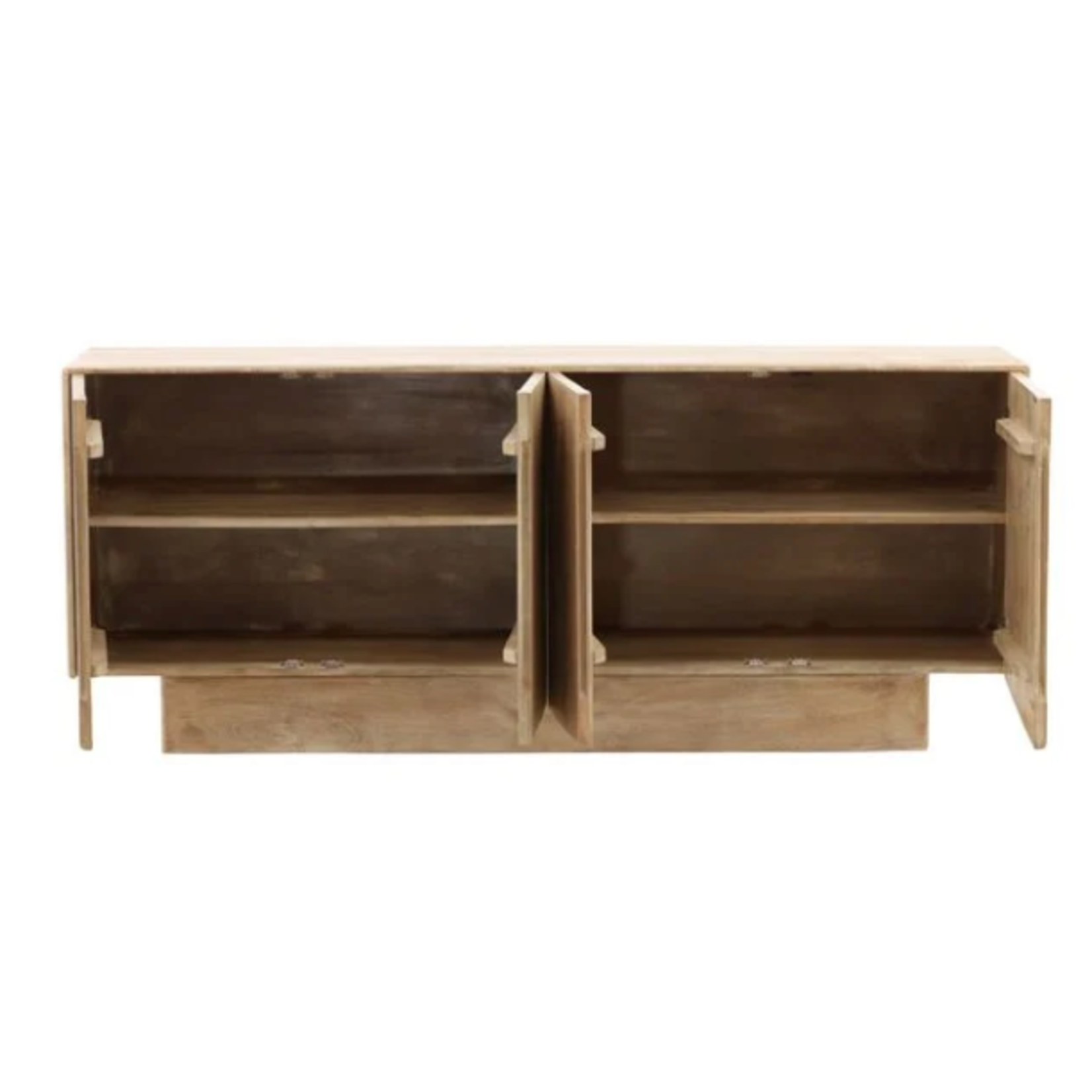 Outside The Box 78x18x32 Hartland Solid Mango Wood 4 Door Sidebaord In Light Natural