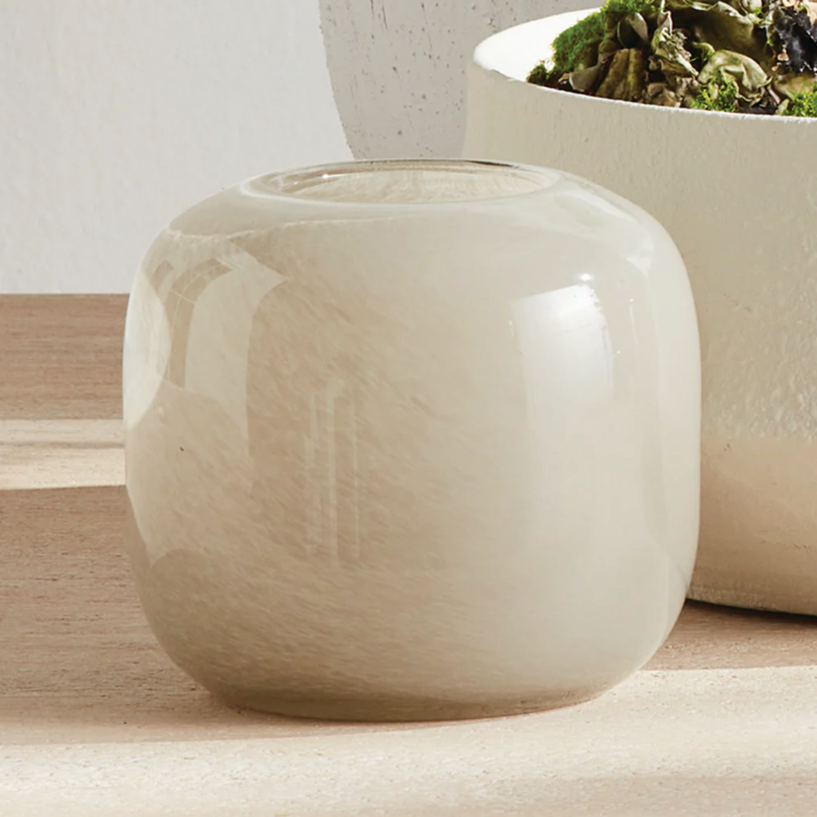 Outside The Box 6" Melora  Warm Gray Hand Blown Glass Vase