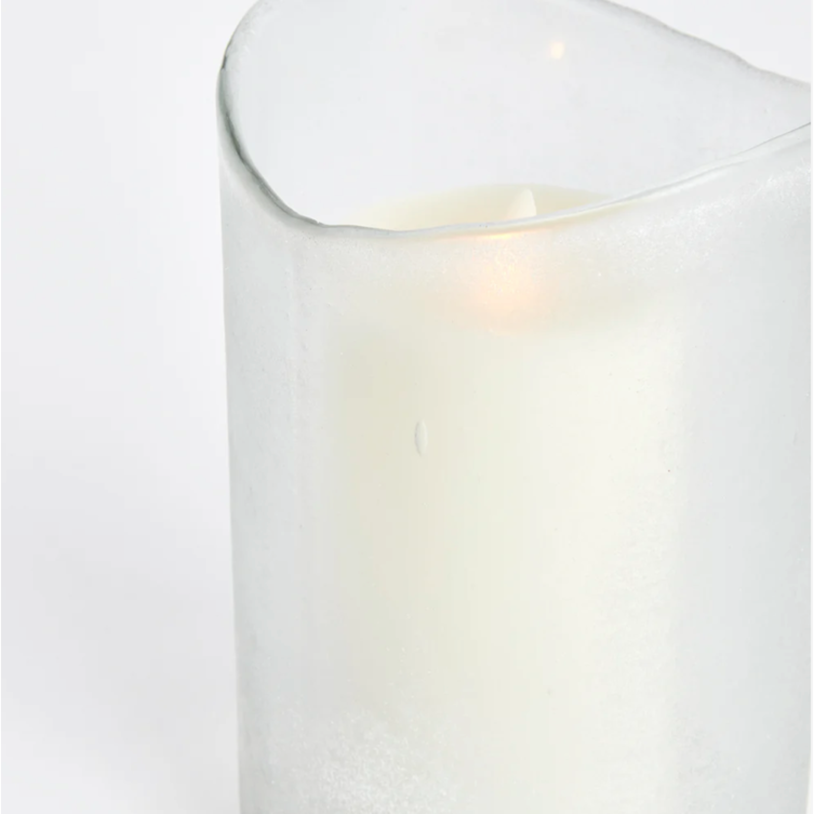 Outside The Box 9" Davenport White Frosted Glass Candle Holder / Hurricane