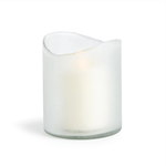 Outside The Box 6" Davenport White Frosted Glass Candle Holder / Hurricane
