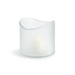 Outside The Box 4" Davenport White Frosted Glass Candle Holder / Hurricane