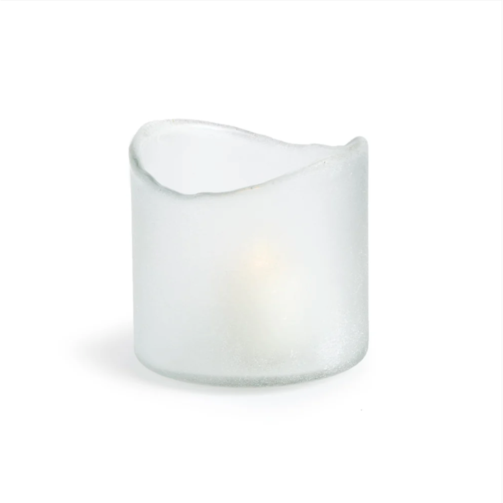 Outside The Box 4" Davenport White Frosted Glass Candle Holder / Hurricane