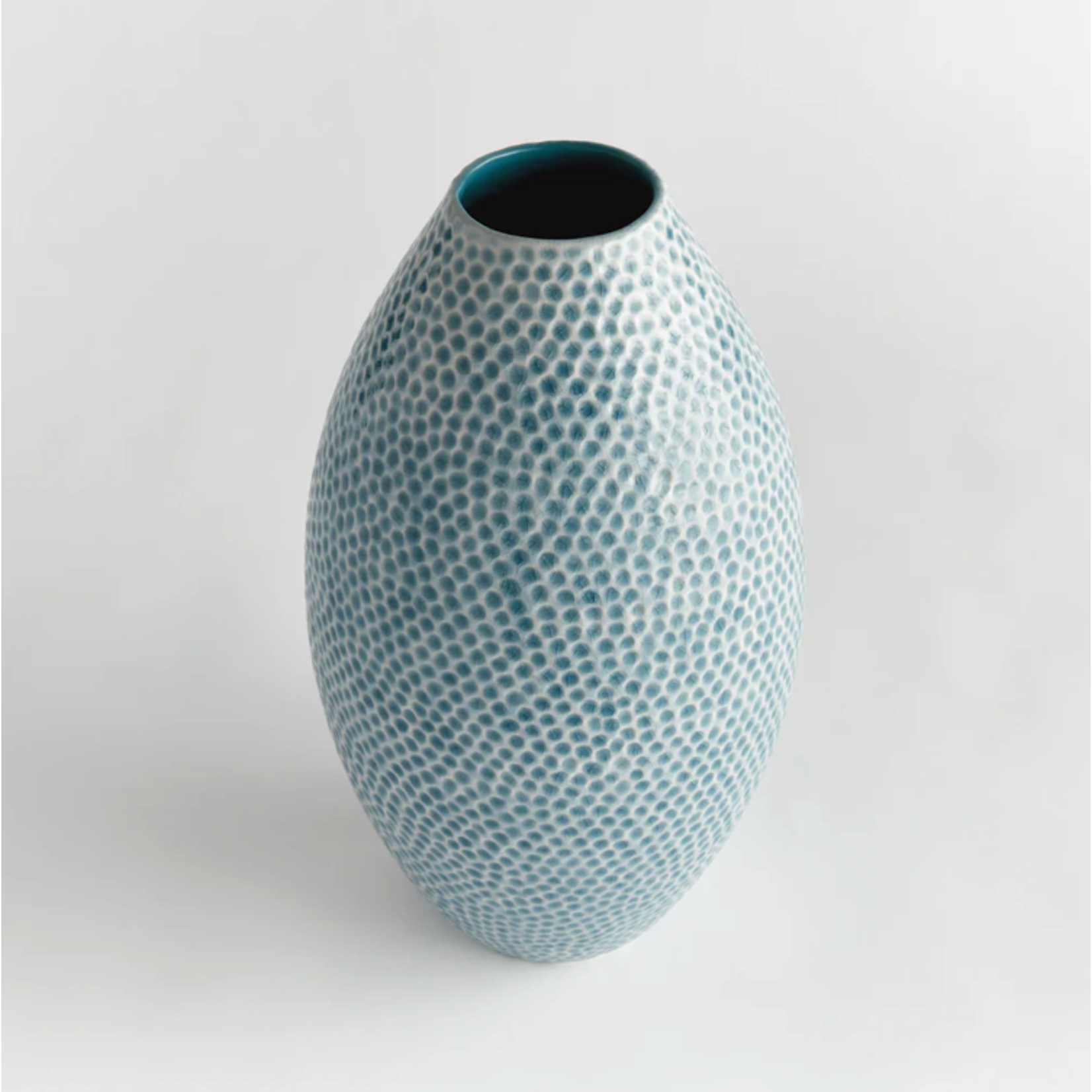 Outside The Box 16" Miro Aqua Blue Organic Dot Texture Vase