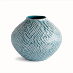 Outside The Box 12" Miro Aqua Blue Organic Dot Texture Vase