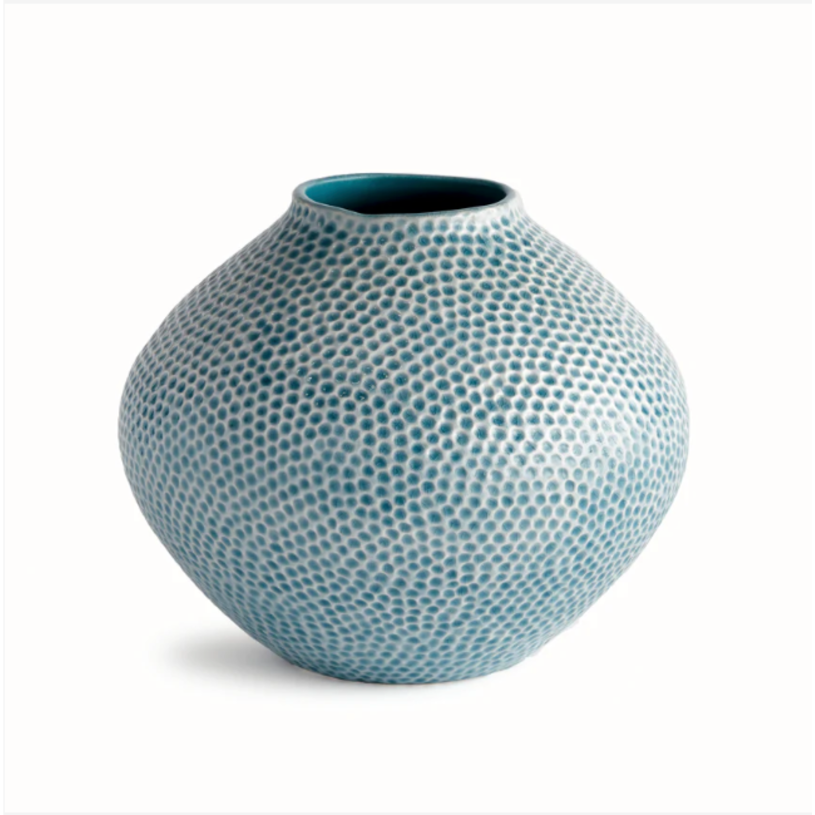 Outside The Box 12" Miro Aqua Blue Organic Dot Texture Vase