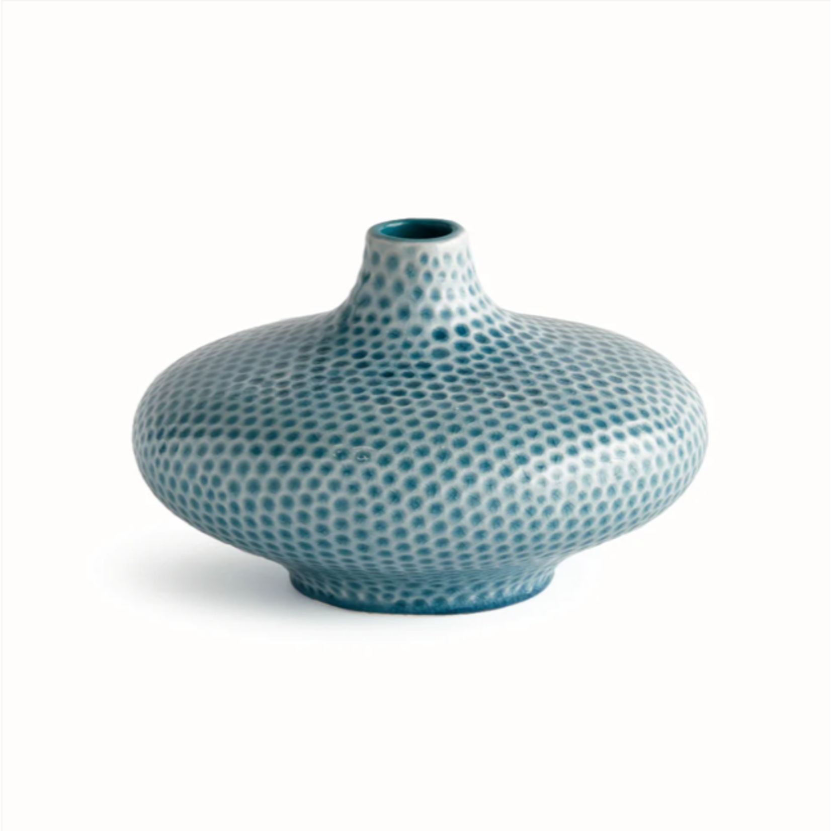 Outside The Box 6" Miro Aqua Blue Organic Dot Texture Vase