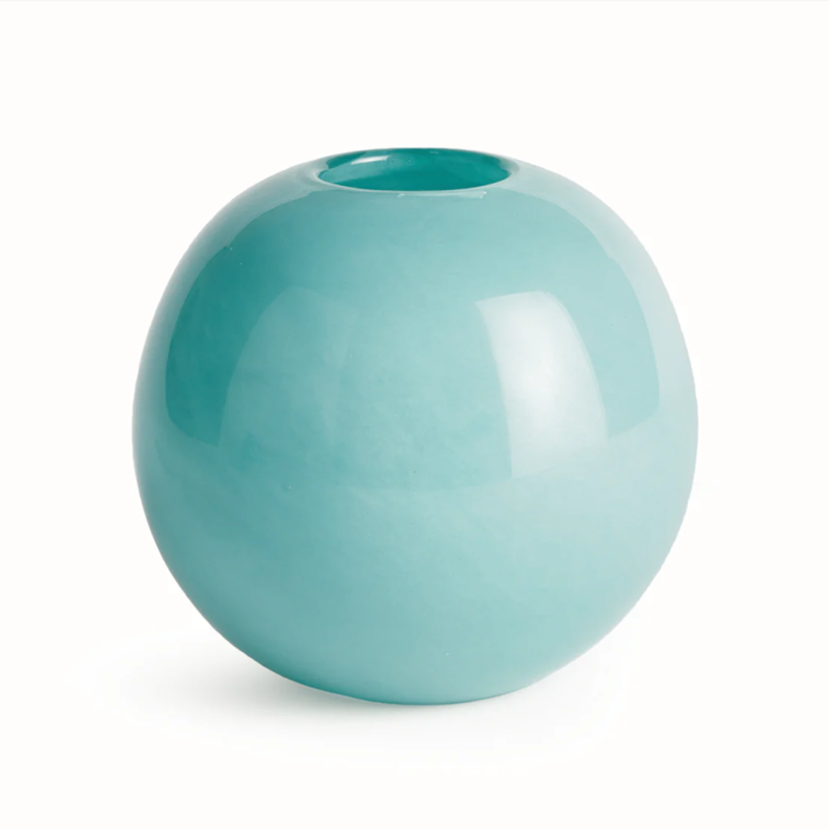 Outside The Box 6" Cirrus Aqua Blue Hand Blown Glass Vase