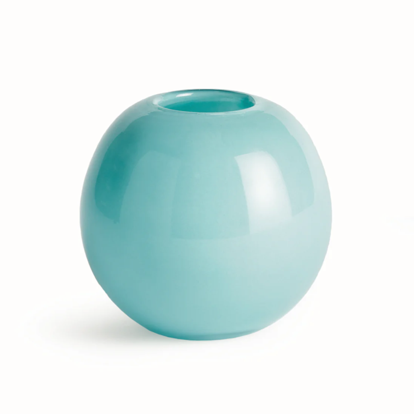 Outside The Box 5" Cirrus Aqua Blue Hand Blown Glass Vase