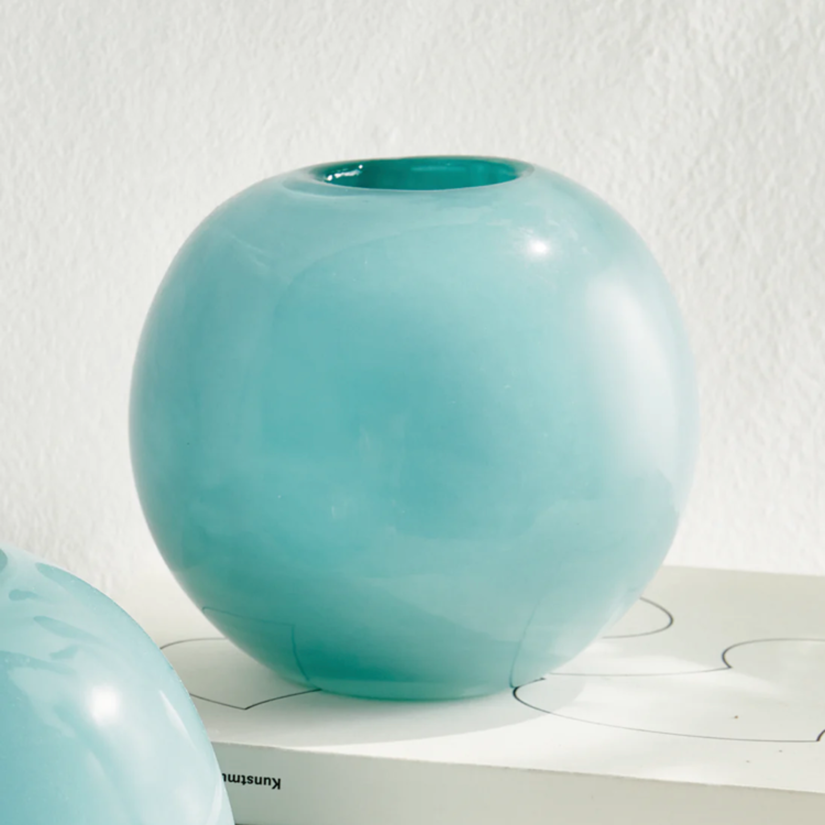 Outside The Box 5" Cirrus Aqua Blue Hand Blown Glass Vase