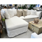 Outside The Box 121 x 68 Slipcovered Nomad Snow Crypton Performance Cloud Down LAF Chaise