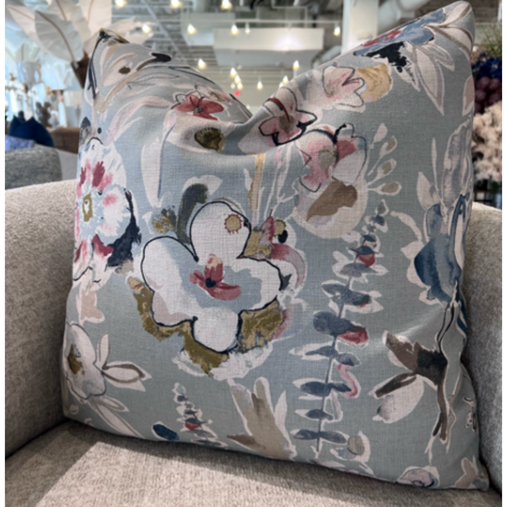 Outside The Box 24x24 Kira Hand-Crafted Down Filled Pillow In Mist