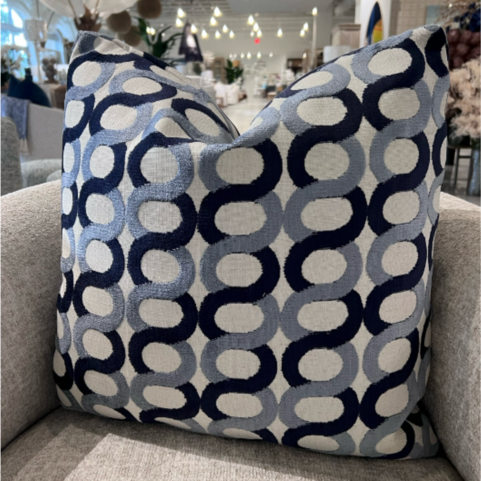 Outside The Box 24x24 Perpetual Hand-Crafted Down Filled Pillow In Indigo