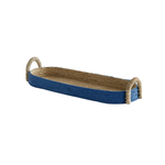 Outside The Box 30" Tiana Indigo & Natural Seagrass Hand-Crafted Long Oval Tray