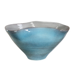 Outside The Box 9" Blue Crest Glaze Ceramic Bowl
