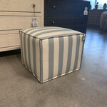 Outside The Box 22x22x19 Porto Federal Blue Stripes Kid Proof Performance Square Pouf Ottoman - VO108-52 (HH)