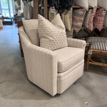 Outside The Box Hollis Natural W / Stripe Kid Proof Performance Fabric Upholstered Classic Cushion Swivel Glider Chair RA251-19 (AA)