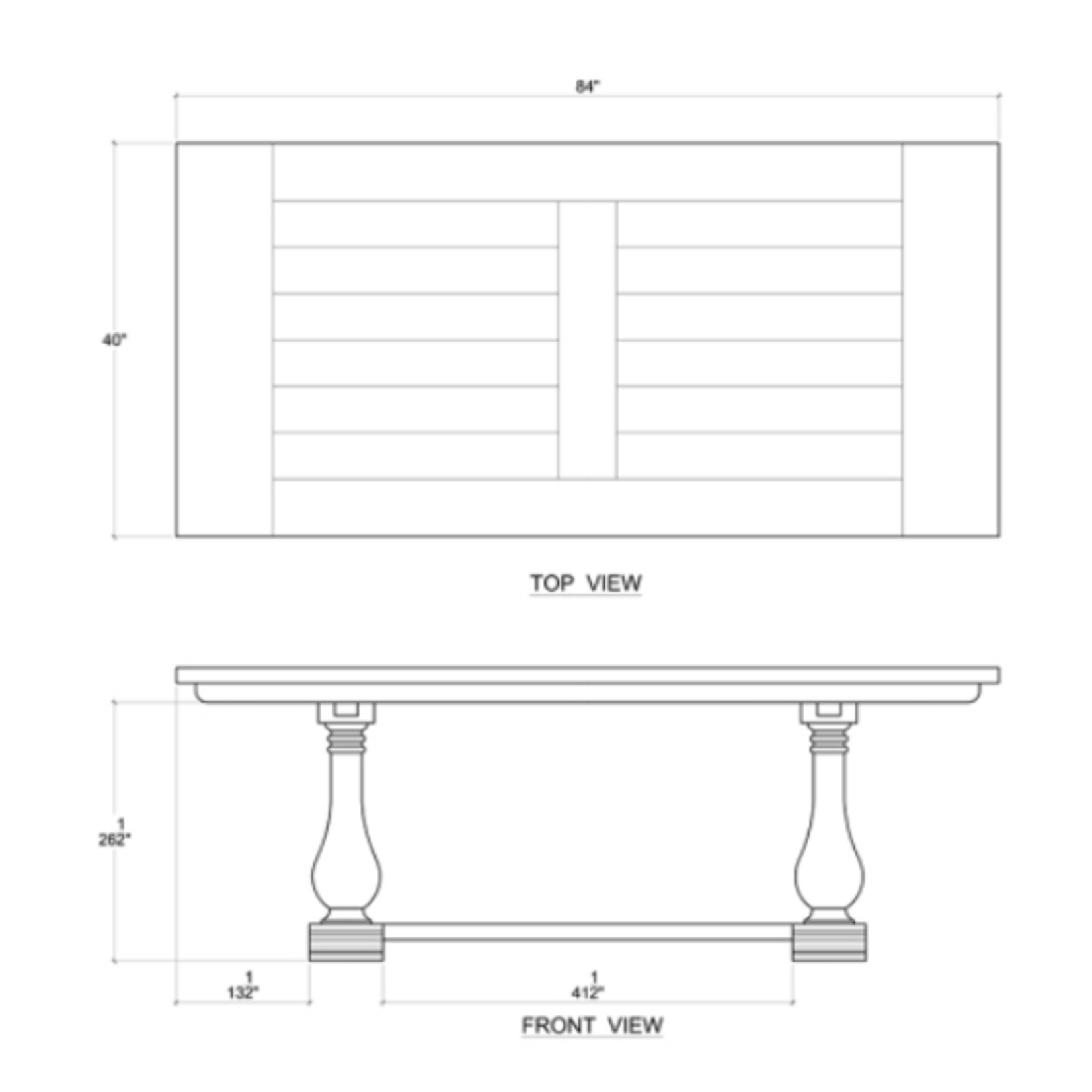 Outside The Box 84x40 Trestle Solid Mahogany Dining Table In Rugged Dune White - RDW