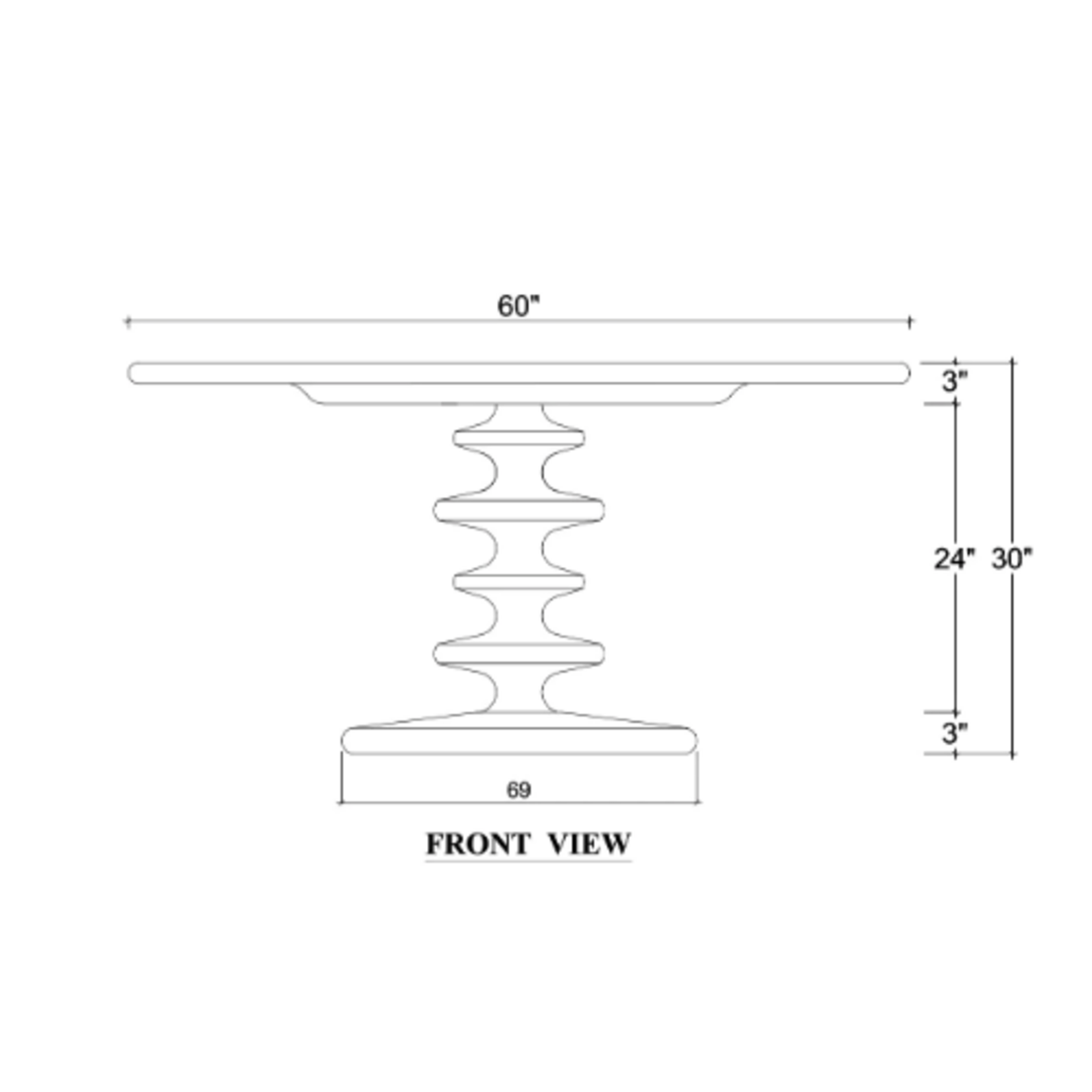 Outside The Box 60" Milano Solid Mahogany Pedestal Round Dining Table In Sandbar - SNB