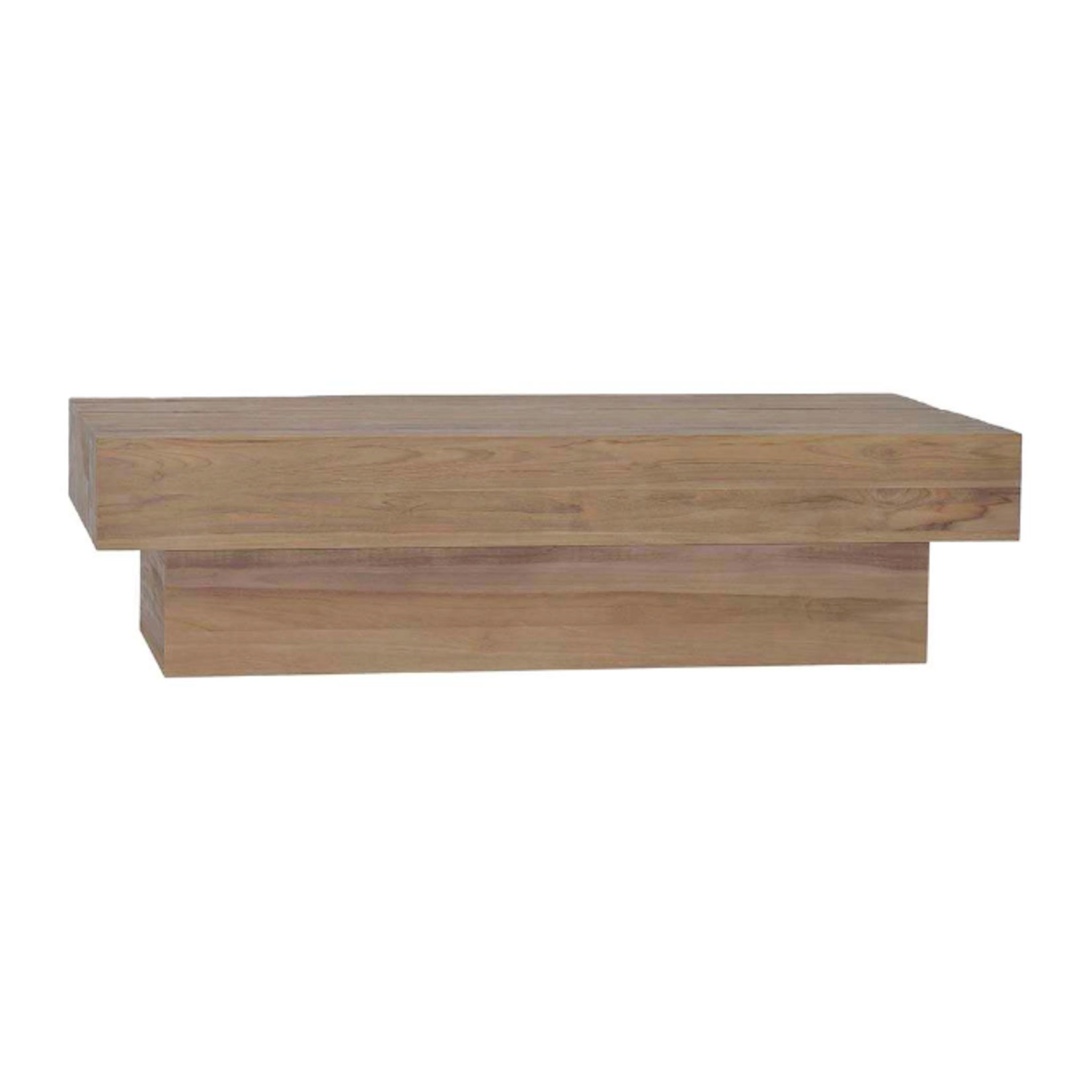 Outside The Box 67x31x18 Tuscan Natural Solid Teak Wood Coffee Table In Weathered Distressed - TNT - TWD